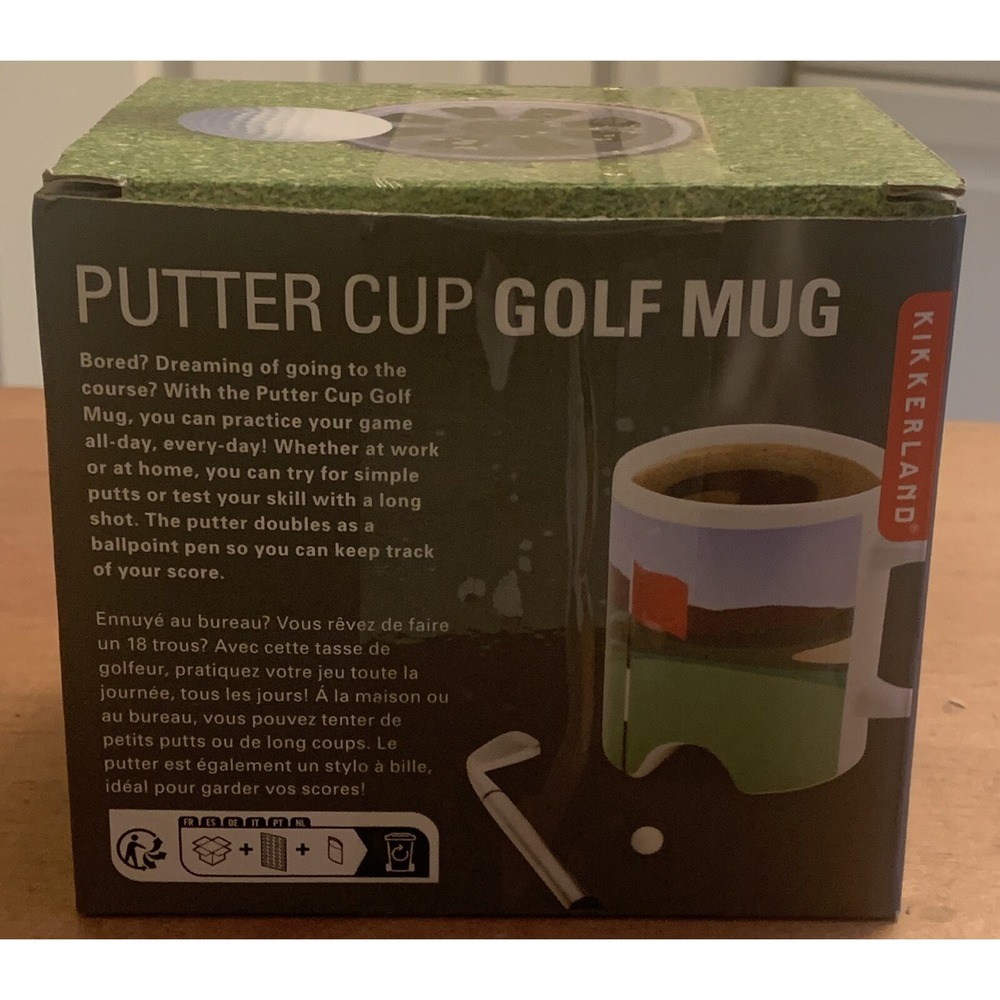 Kikkerland Putter Cup Golf Mug With‎ Putter Pen - Desk Top Pen Pencil Holder